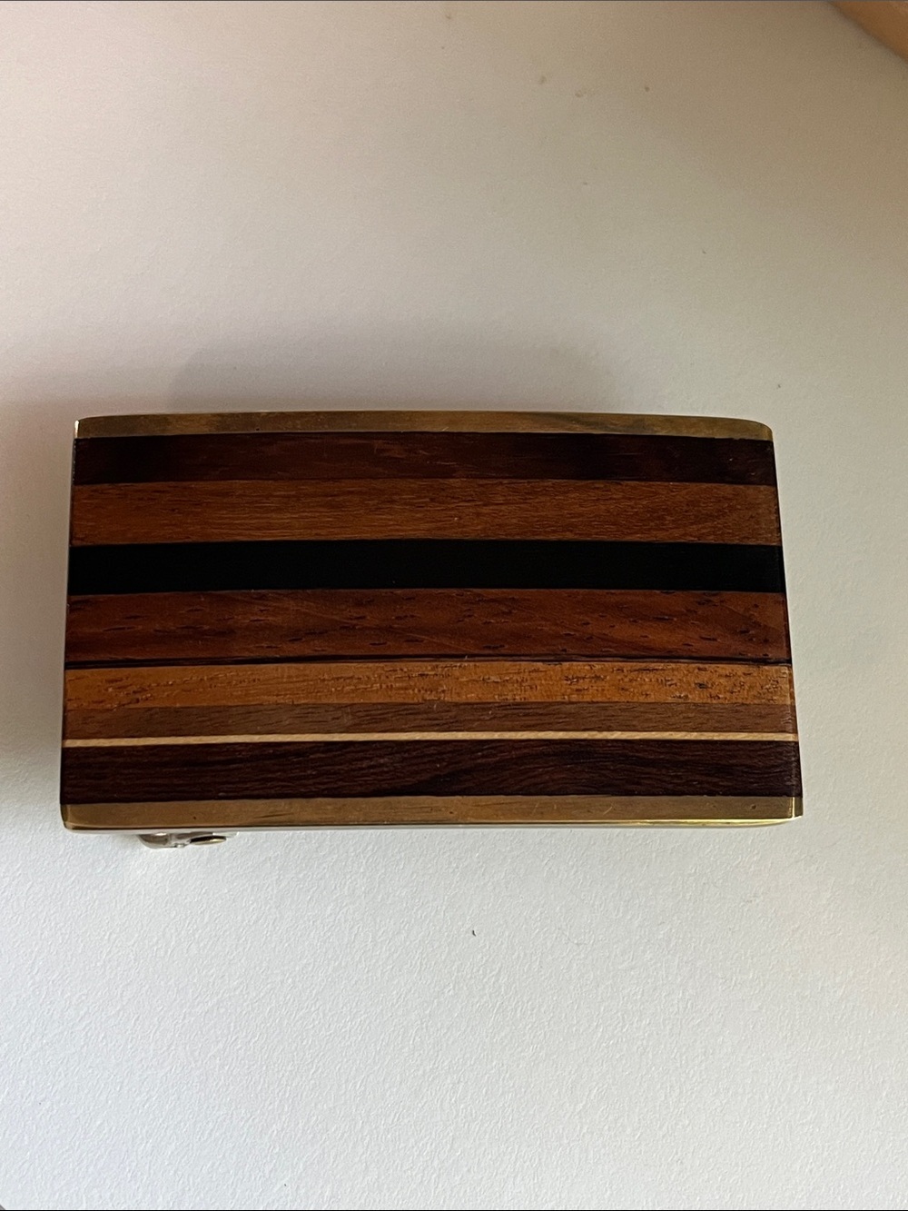 Vintage Kenneth Reid Albuquerque New Mexico Wood Brass Belt Buckle Southwestern